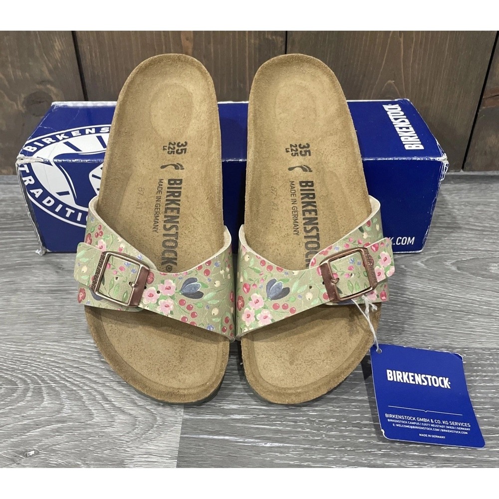 Birkenstock Madrid Meadow Flowers Khaki Women's Size US4 EU 35 New